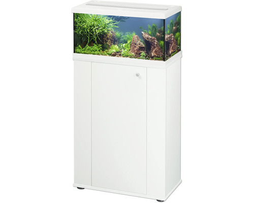 Akvarium med skåp och inredning