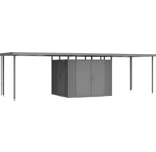 Redskapsbod BIOHORT HighLine H1 dubbeldörr 275x155cm mörkgrå-metallic