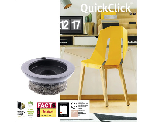 QuickClick möbelglidare med filtglidyta för stolar