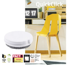 QuickClick möbelglidare med olika utmärkelser framför en arbetsplats