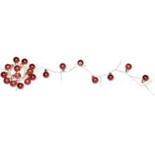 Ljusslinga med röda julgranskulor