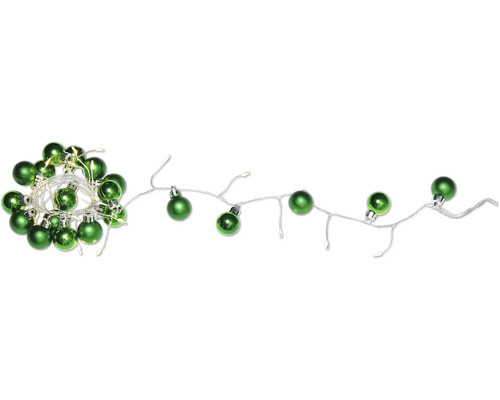 Ljusslinga med gröna julgranskulor