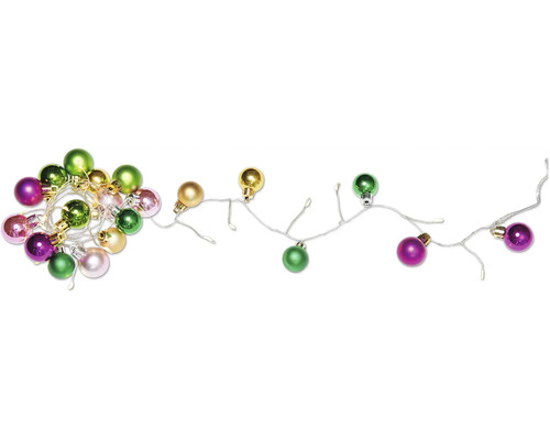 Ljusslinga med färgade julkulor