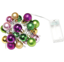 Ljuskedja med färgade kulor och batterifack