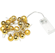 Gyllene kulformad ljusslinga med batterilåda