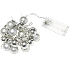 Ljusgirlang med silverfärgade kulor och batteridrift