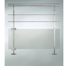 Räcke av metall och glas