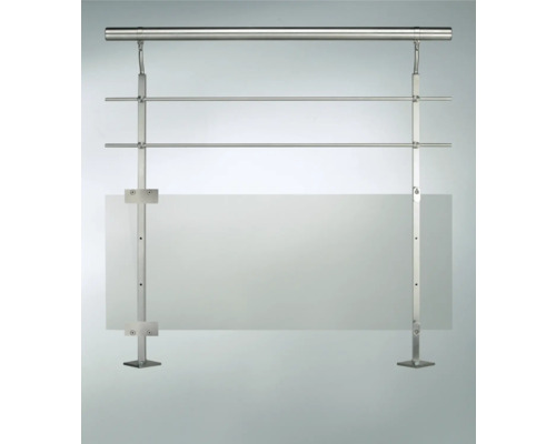 Räcke av metall och glas