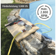 Borrmaskinspump för tömning av pool