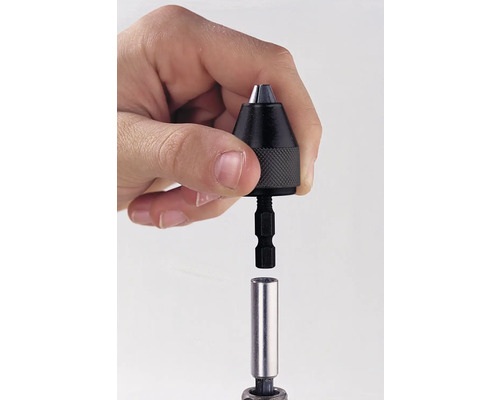 Snabbchuck för borrmaskiner vid användning