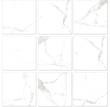 Nio kvadratiska plattor med marmormönster