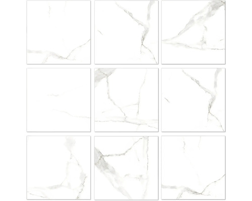 Nio kvadratiska plattor med marmormönster