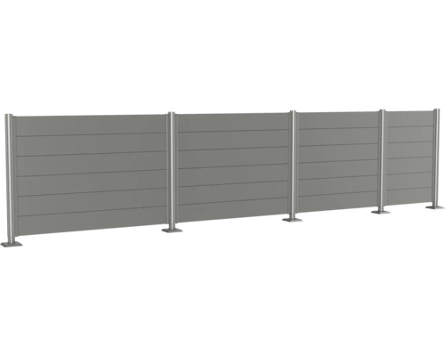 Sichtskyddsstaket av aluminium med horisontella lameller