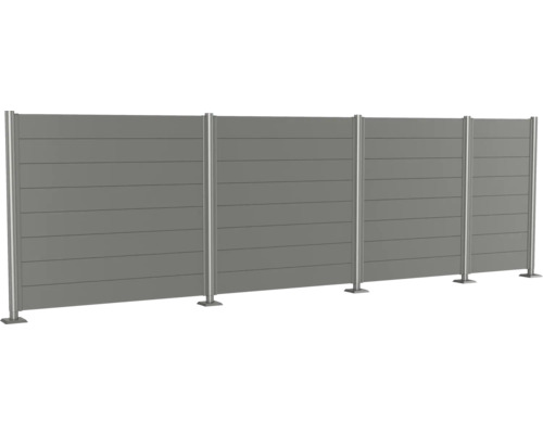 Sichtskyddsvägg av horisontella element och stolpar