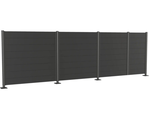 Aluminiumstaket med horisontella lameller