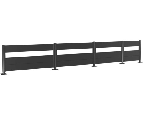 Synskyddsstaket i aluminium med stolpar för trädgården