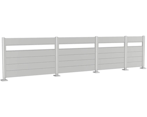 Integritetsskydd av aluminium med horisontella lameller