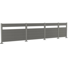Sichtskyddsstängsel av aluminium med horisontella lameller och stolpar