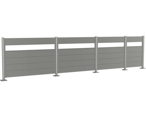 Aluminium staket med horisontella lameller