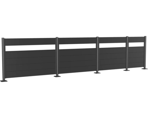 Staket med horisontella lameller och stolpar för trädgården