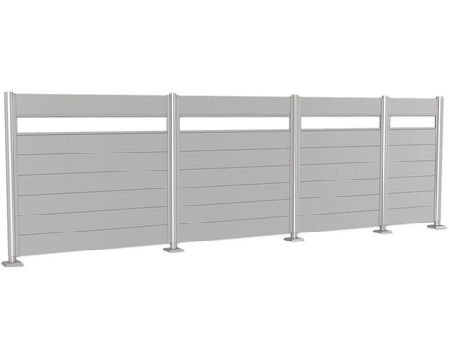 Trädgårdsstaket av aluminium med horisontella lameller