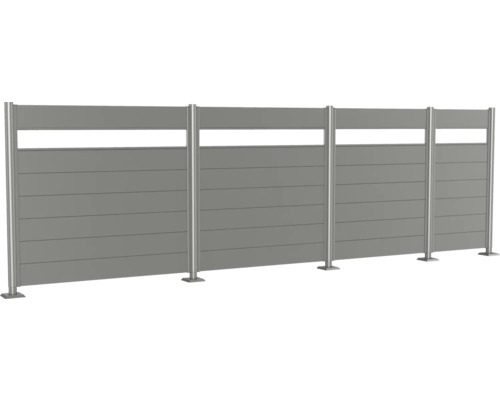 Sichtskyddsstaket av aluminium med horisontella lameller