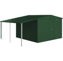 Redskapsbod med carport av metall