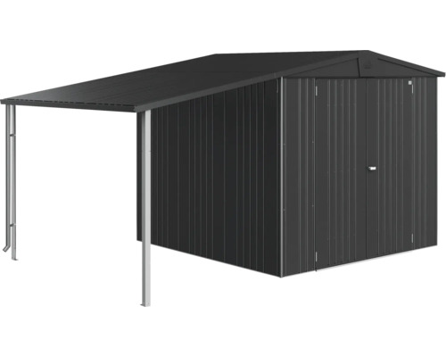 Metallförråd med tillbyggnad