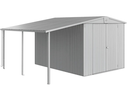 Metallförråd med tak för extra förvaringsutrymme