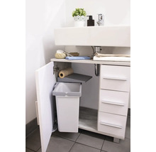 Tvättställsskåp med öppet fack för soptunna och lådor