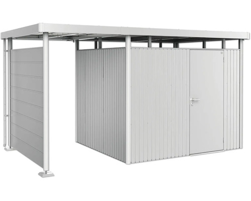 Förråd med skjutdörr och tak