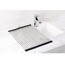 Diskho med avrinningsgaller i rostfritt stål och armatur