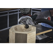 Träbearbetning med ett fräsverktyg för trä.