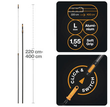 Teleskopstång, längd 220 till 400 centimeter med mjukt grepp