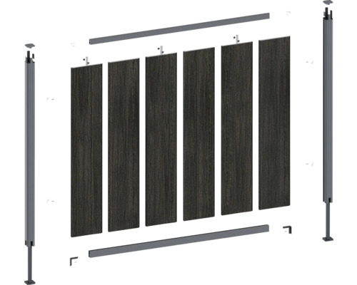 Byggsats för insynsskydd med paneler och stolpar