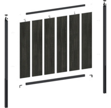 WPC insynsskydd staket byggsats med sex fyllningar och monteringsstolpar