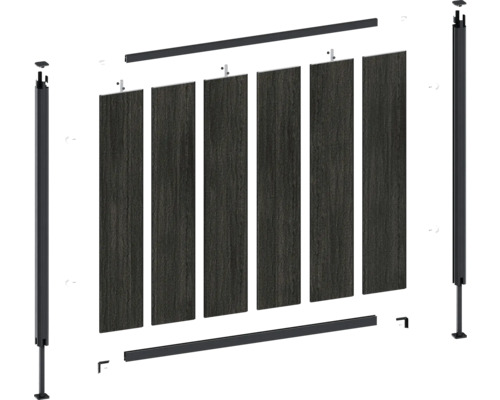 Byggrupp för ett staket av paneler med stolpar och tvärbalkar
