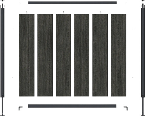 Komplett staketbyggsats med vertikala element