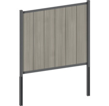 Trädgårdsstaket av trä och metall