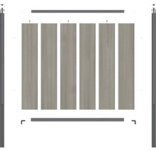 Skjutdörrsystem med fem paneler och beslag