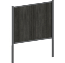 Trädgårdsstaket av trä och metall