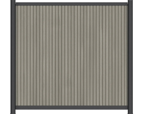 Staket med vertikala lameller och ram