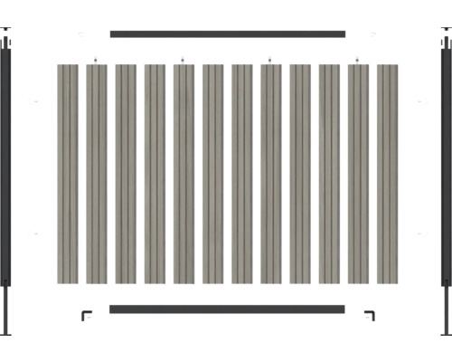 Insynsskyddsstaket i trä med ram