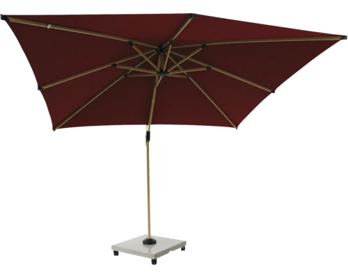 Fyrkantigt trädgårdsparasoll med stativ och träram