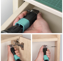 Användning av Wolfcrafts vinkeltillsats med borr och skruvdragare