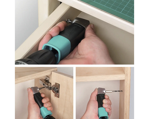Användning av Wolfcrafts vinkeltillsats med borr och skruvdragare