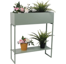 Dekorativt växtställ med två nivåer och konstgjorda växter