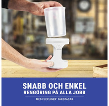 Graco logotyp med färgbehållare och rengöringsadapter för färgsprututrustning