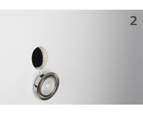 Takmonterad infälld spotlight med borrhål för takmontering