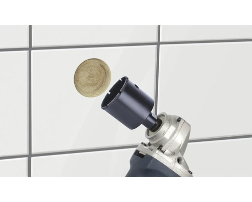 Kakelborr i drift med kronborr